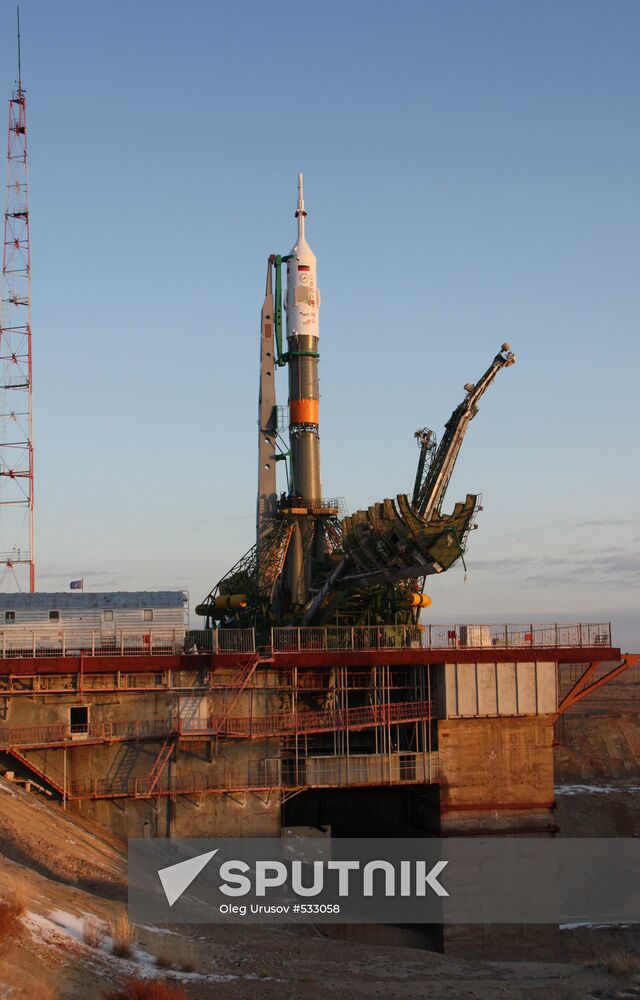 Soyuz TMA-17 spacecraft prepared for launch