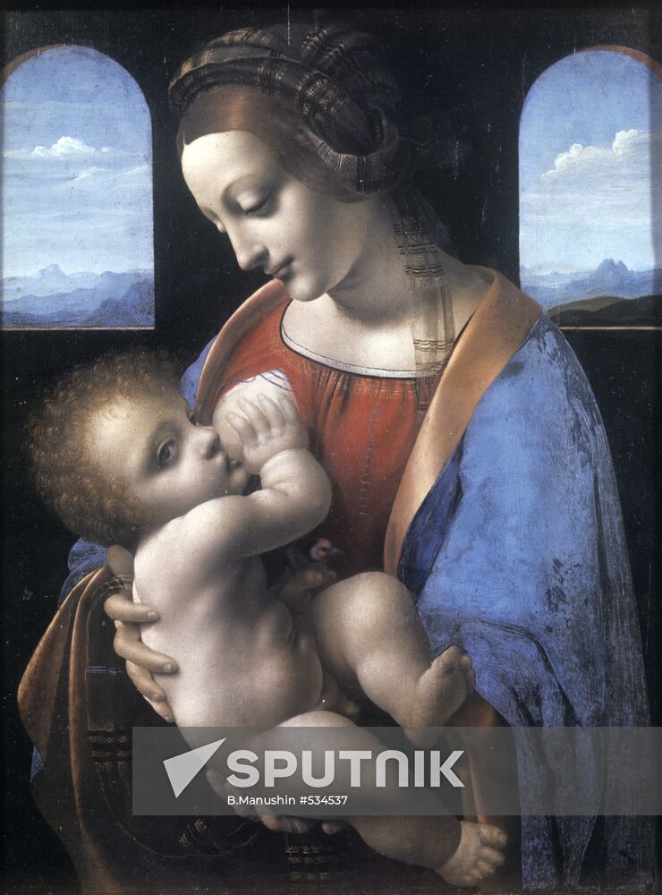 "Madonna and Child" (Madonna Litta). Reproduction