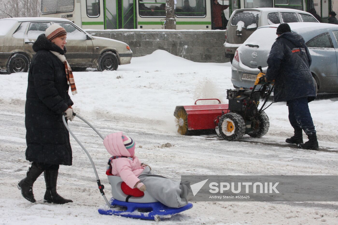 Snowfall in Moscow