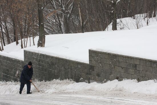 Snowfall in Moscow