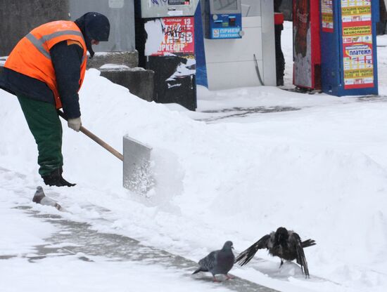 Snowfall in Moscow