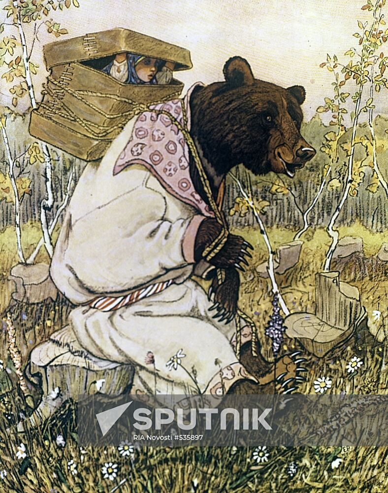 Illustration for "Masha and the Bear" fairy tale