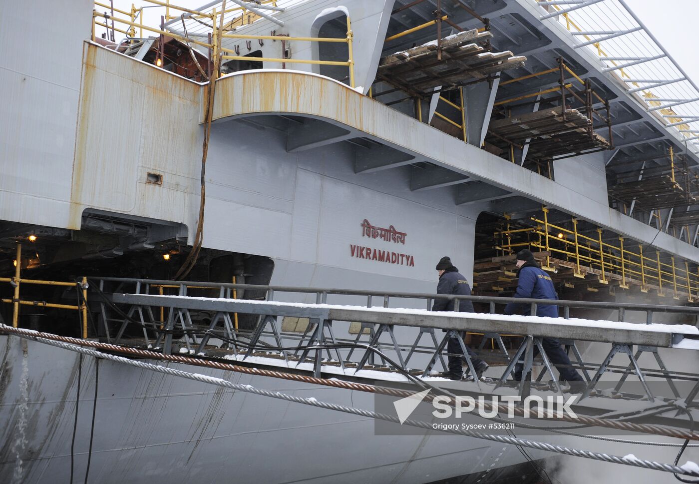 Aircraft-carrying cruiser Vikramaditya in Severodvinsk