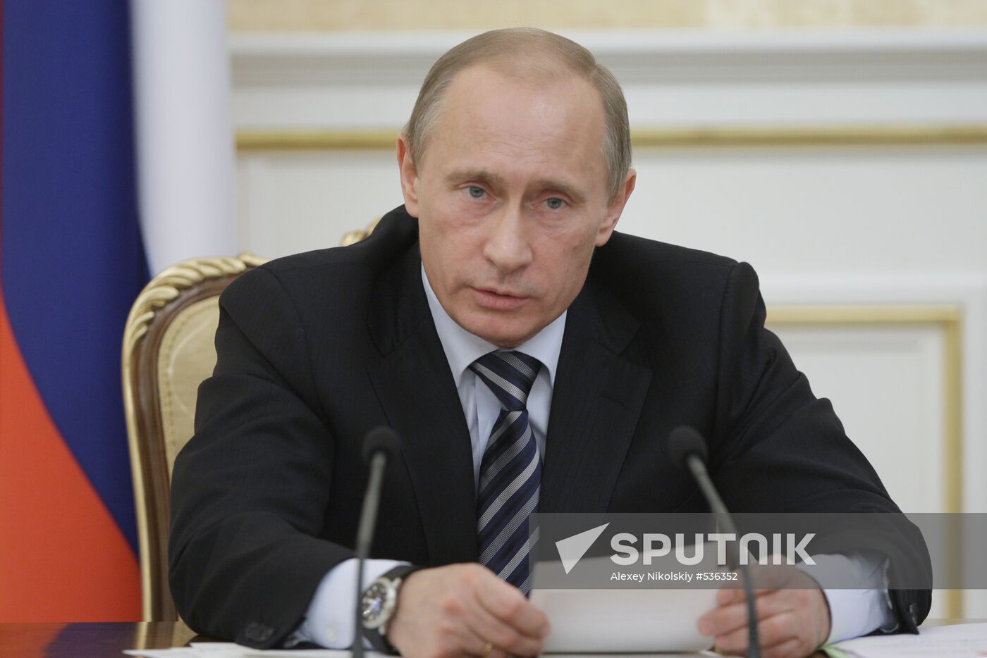 Vladimir Putin holds the Russian Government Presidium meeting