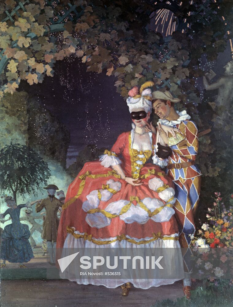 "Arlecchino and a Lady"