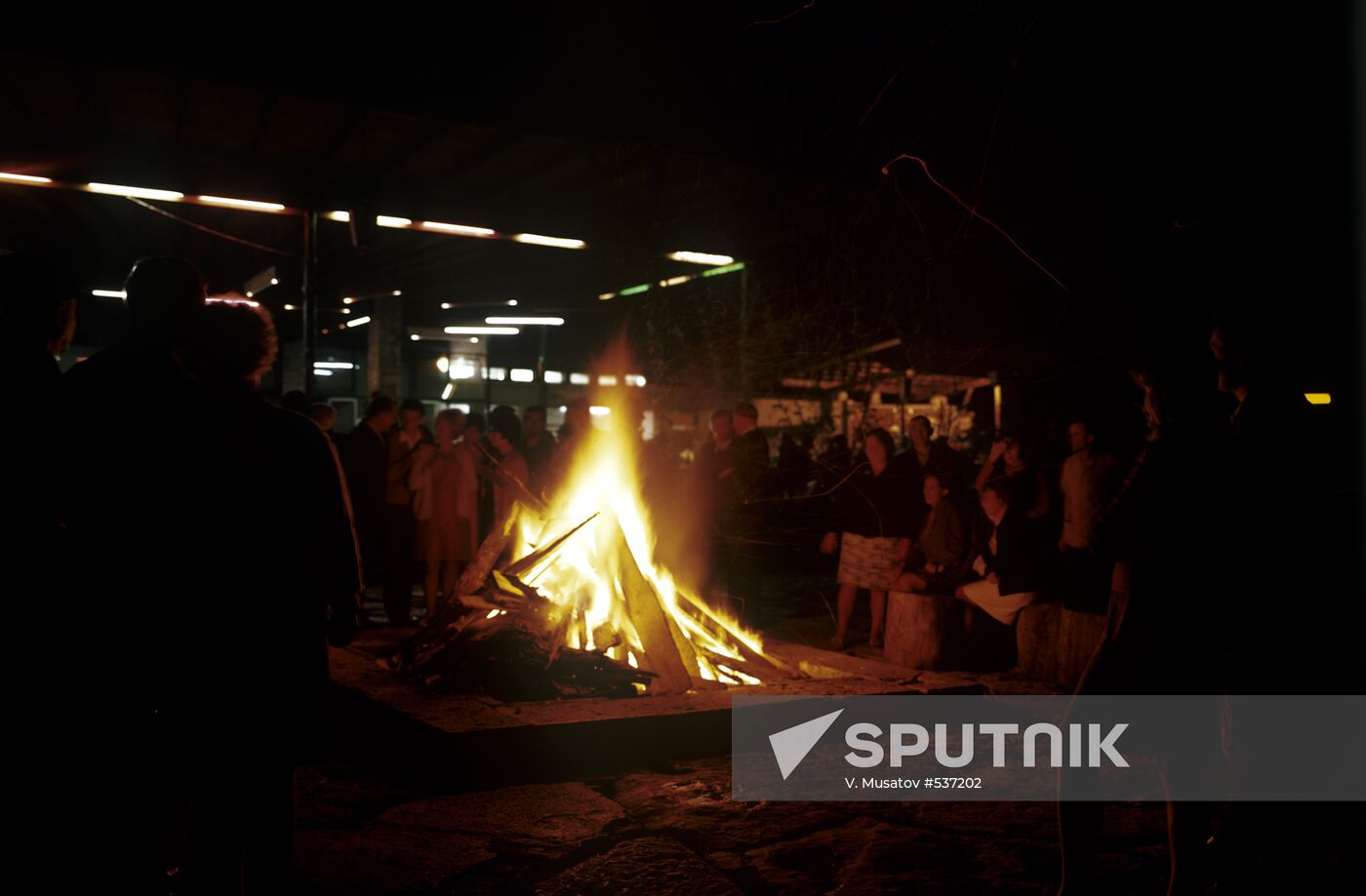Bonfire near Kavkazsky Aul restaurant