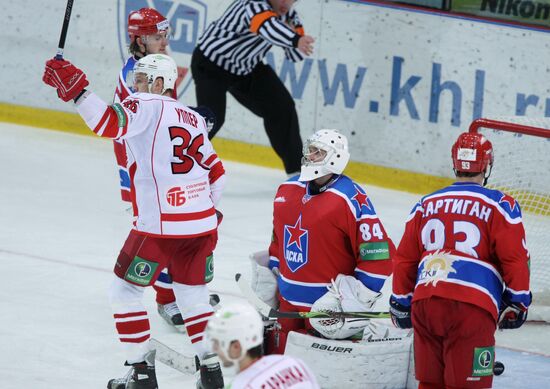 Kontinental Hockey League, CSKA (Moscow) 2-1 Spartak (Moscow)