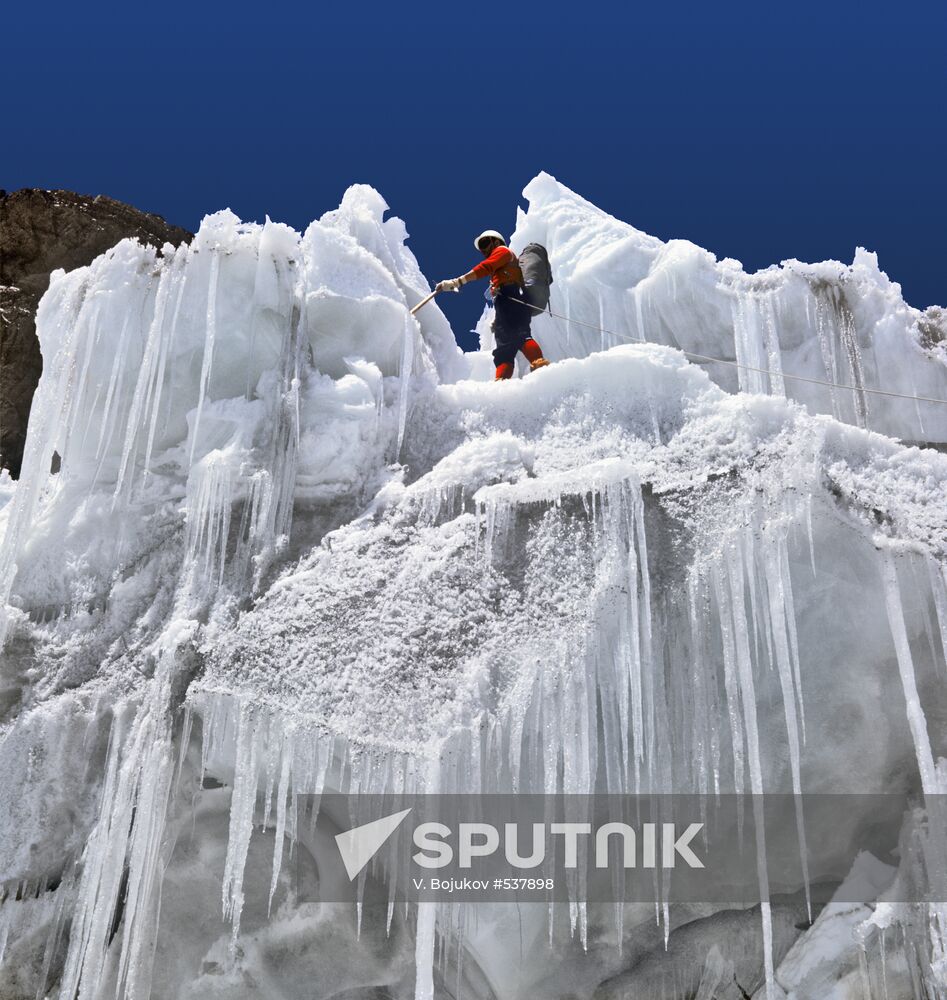 Mountain-climber in the Pamirs