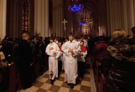Night service at the Roman-Catholic Cathedral