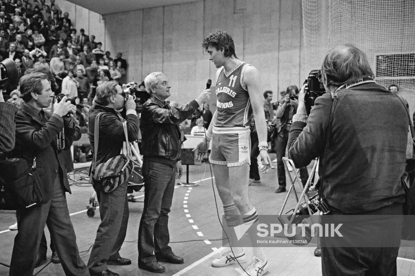 Soviet Lithuanian basketball player Arvydas Sabonis