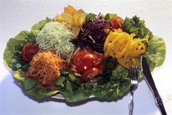 Vegetables prepared for salads and side dishes