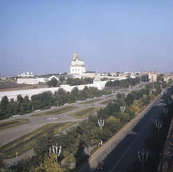 View of Astrakhan Kremlin and Lenin Square