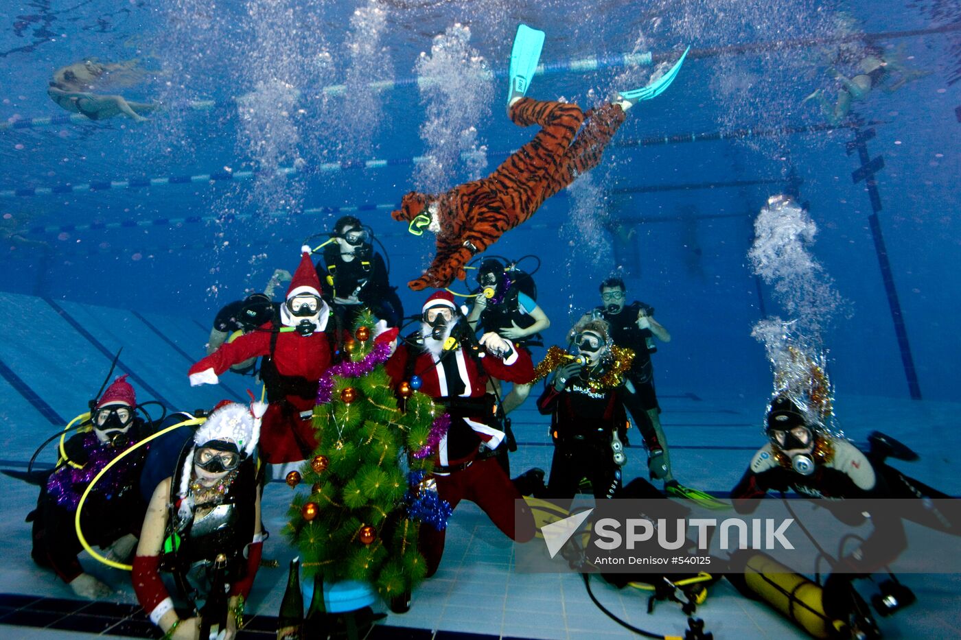 Western Bridge club see New Year in underwater