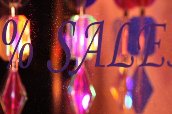 Shop windows on New Year's Eve