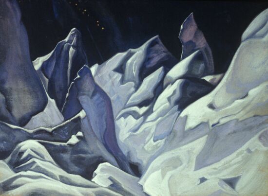 Reproduction of "Guards of Night" painting by Nicholas Roerich
