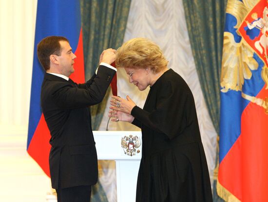 Dmitry Medvedev presents state awards at the Kremlin