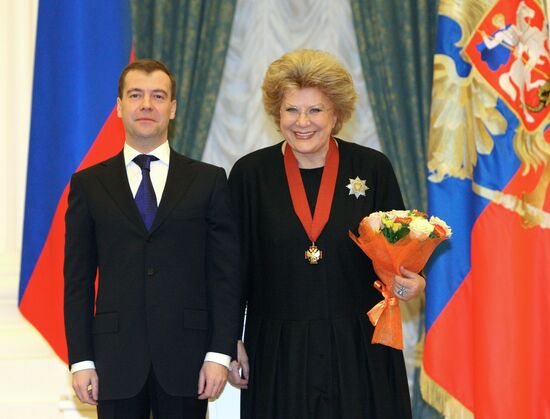 Dmitry Medvedev presents state awards at the Kremlin