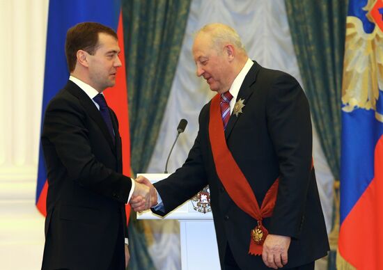 Dmitry Medvedev presents state awards at the Kremlin