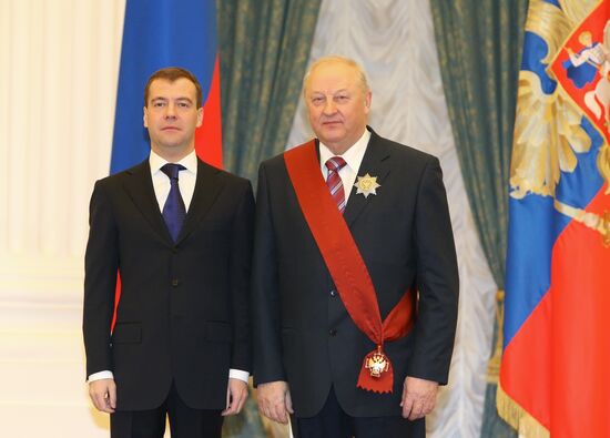 Dmitry Medvedev presents state awards at the Kremlin