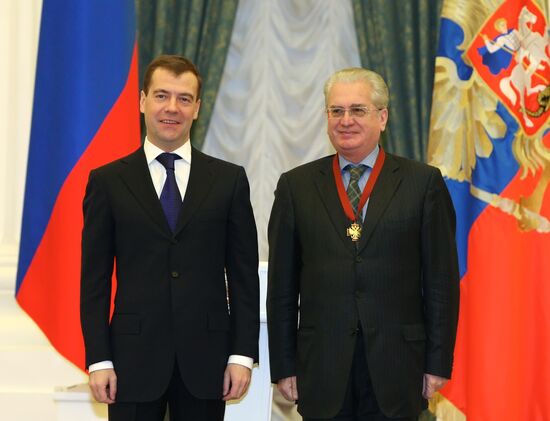 Dmitry Medvedev presents state awards at the Kremlin