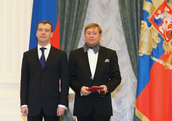 Dmitry Medvedev presents state awards at the Kremlin