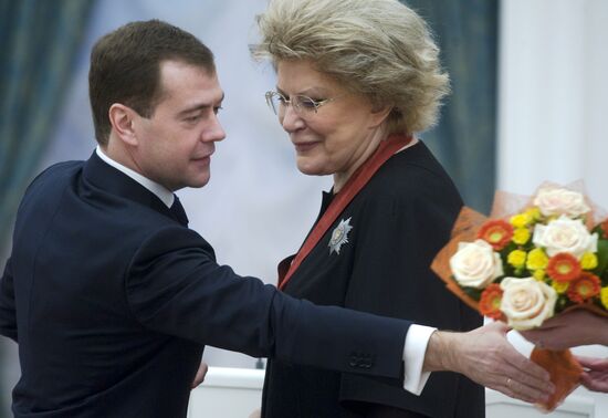 Dmitry Medvedev presents state awards at the Kremlin