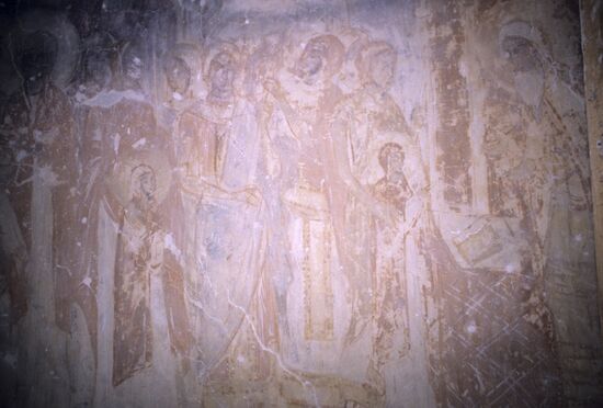 Fresco painting at the Cathedral of the Nativity of Theotokos