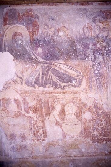 Fresco painting "The Nativity of Theotokos"