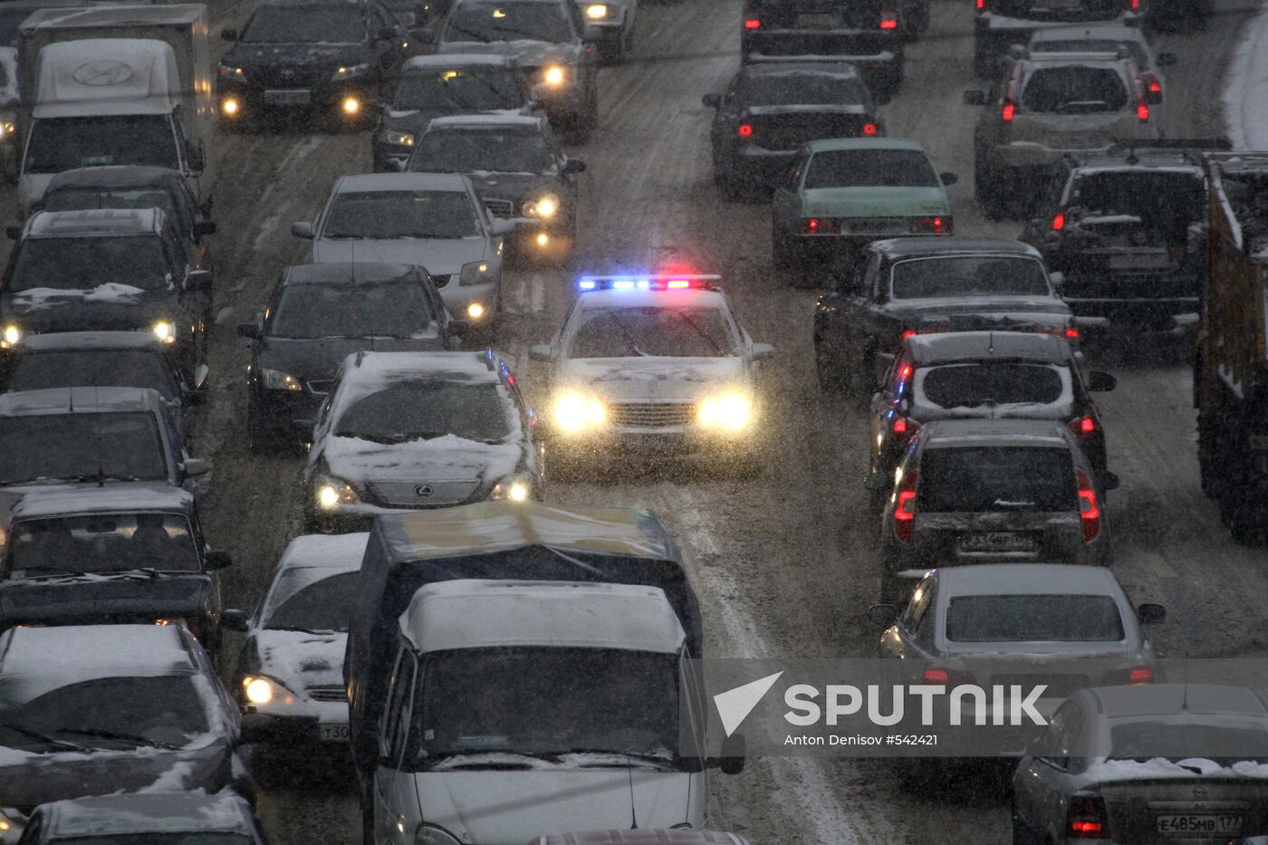 Heavy snowfall in Moscow