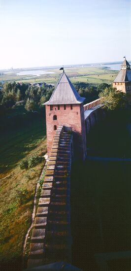 Wall and towers of the Novgorod Kremlin