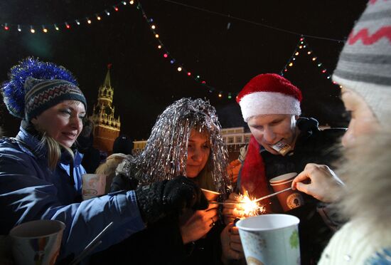 New Year celebration on Red Square, Moscow