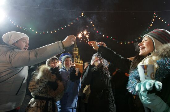 New Year celebration on Red Square, Moscow