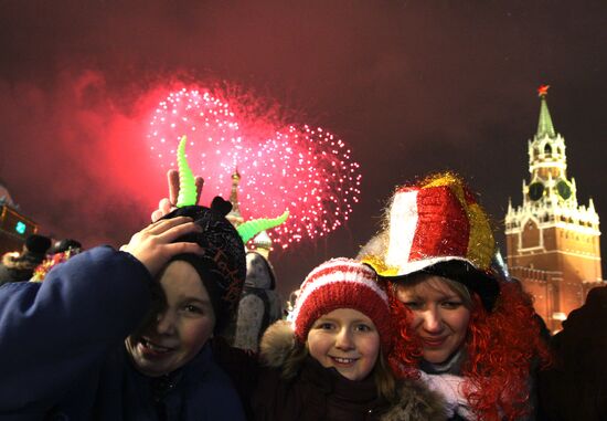 New Year celebration on Red Square, Moscow
