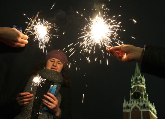 New Year celebration on Red Square, Moscow