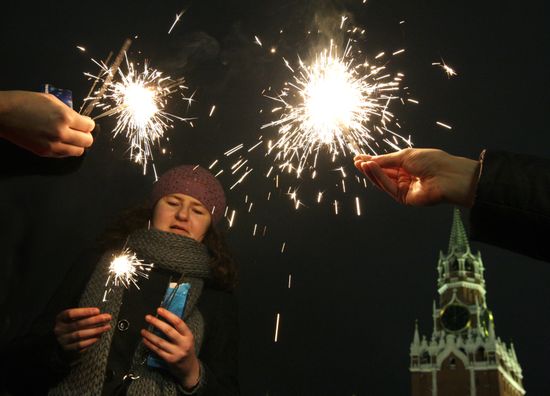 New Year celebration on Red Square, Moscow