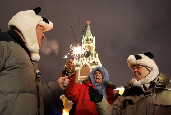 New Year celebration on Red Square, Moscow