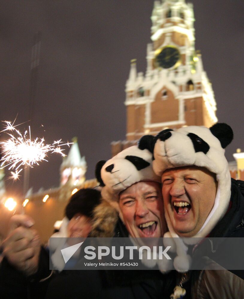 New Year celebration on Red Square, Moscow