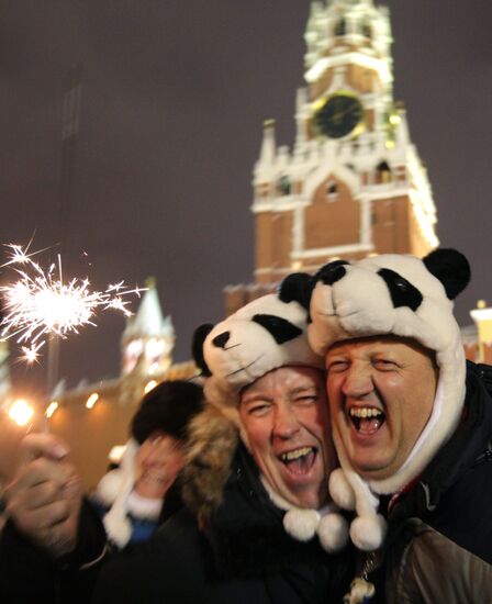 New Year celebration on Red Square, Moscow
