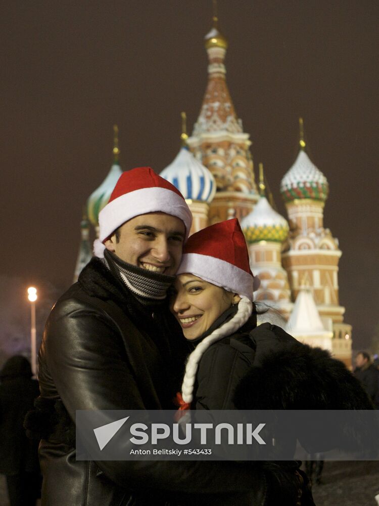 New Year celebration on Red Square, Moscow