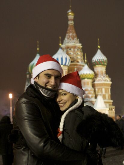 New Year celebration on Red Square, Moscow