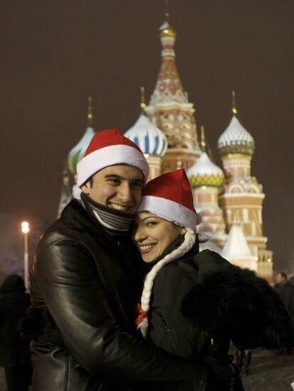 New Year celebration on Red Square, Moscow