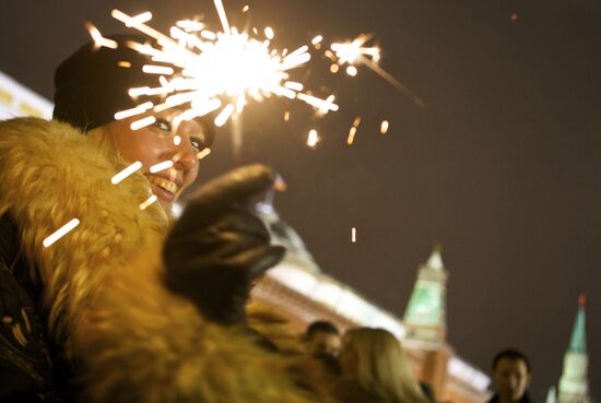 New Year celebration on Red Square, Moscow