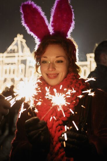 New Year celebration on Red Square, Moscow