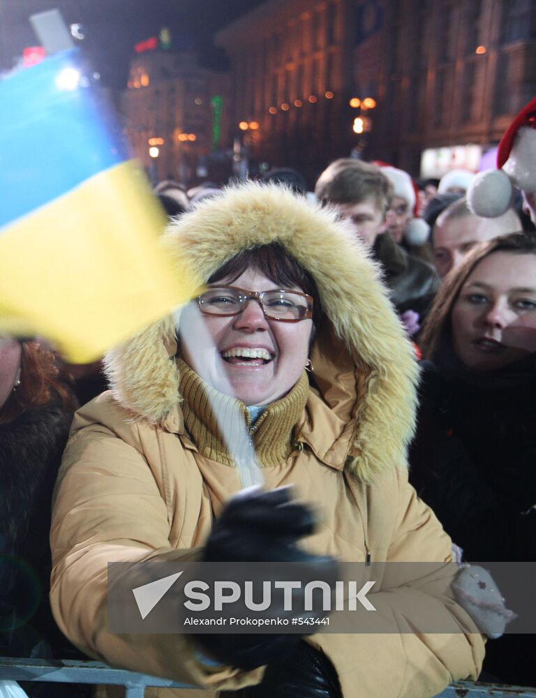 Celebration of New Year 2010 in Kiev