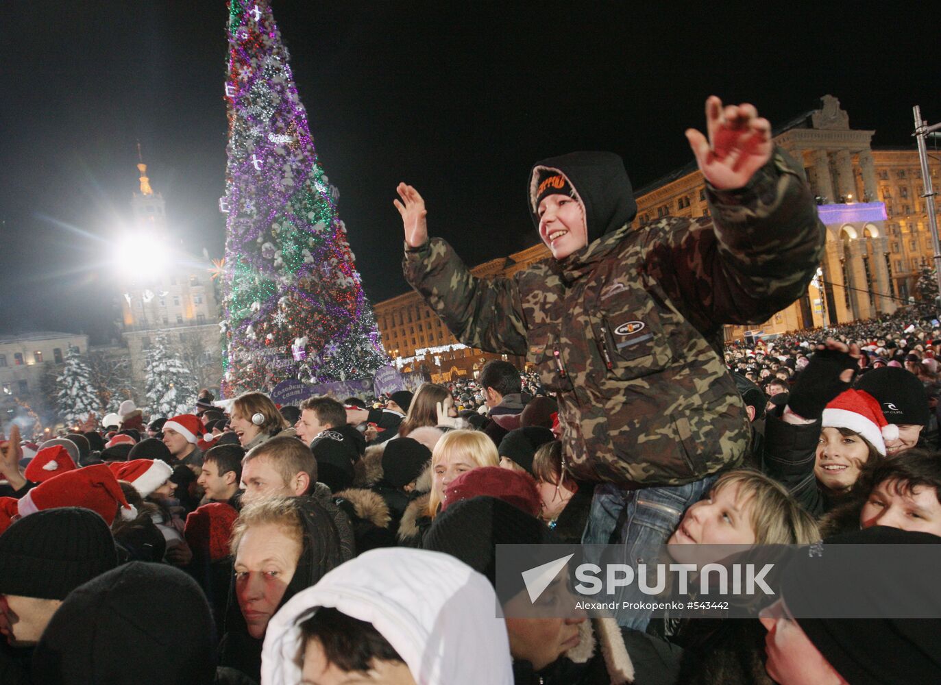 Celebration of New Year 2010 in Kiev