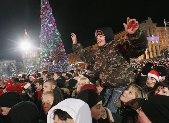 Celebration of New Year 2010 in Kiev
