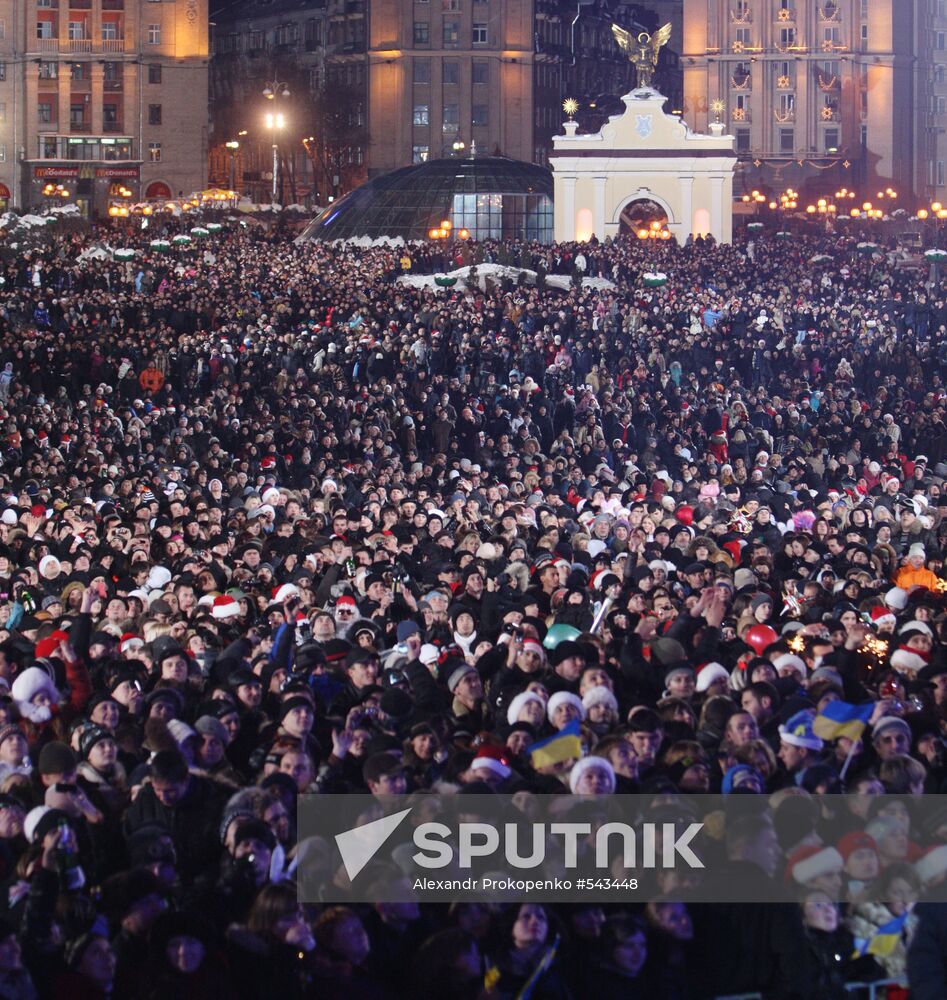 Celebration of New Year 2010 in Kiev