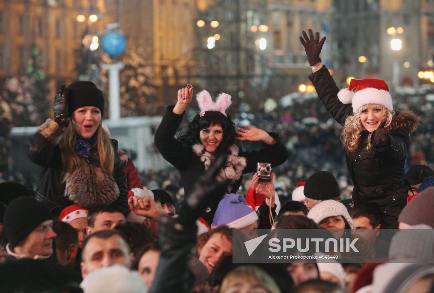 Celebration of New Year 2010 in Kiev