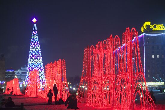 Christmas tree on Poklonnaya Hill, Moscow