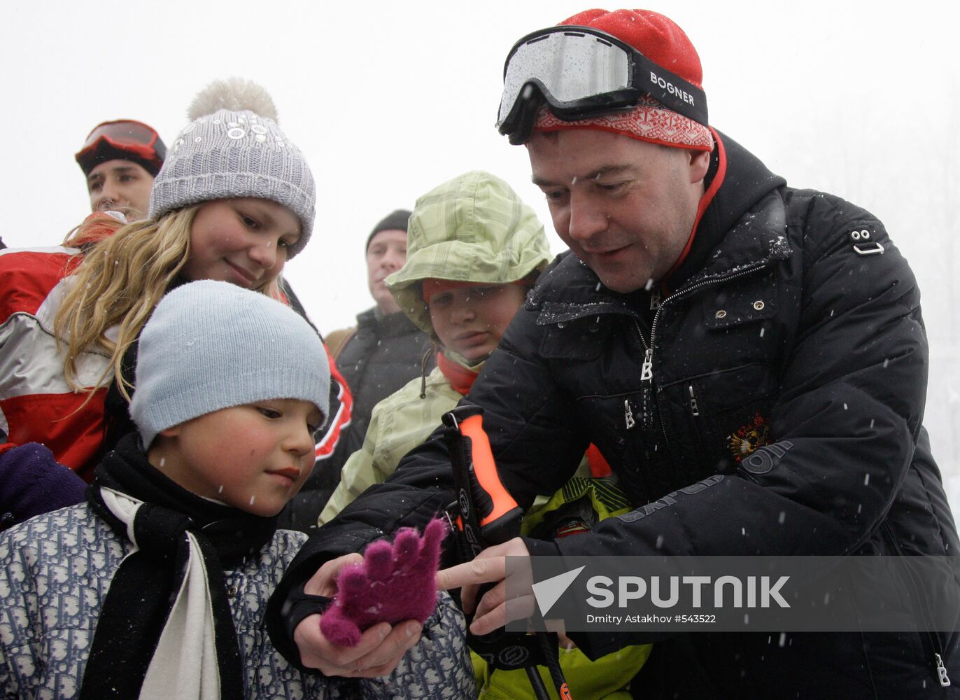 Dmitry Medvedev at alpine ski resort Krasnaya Polyana
